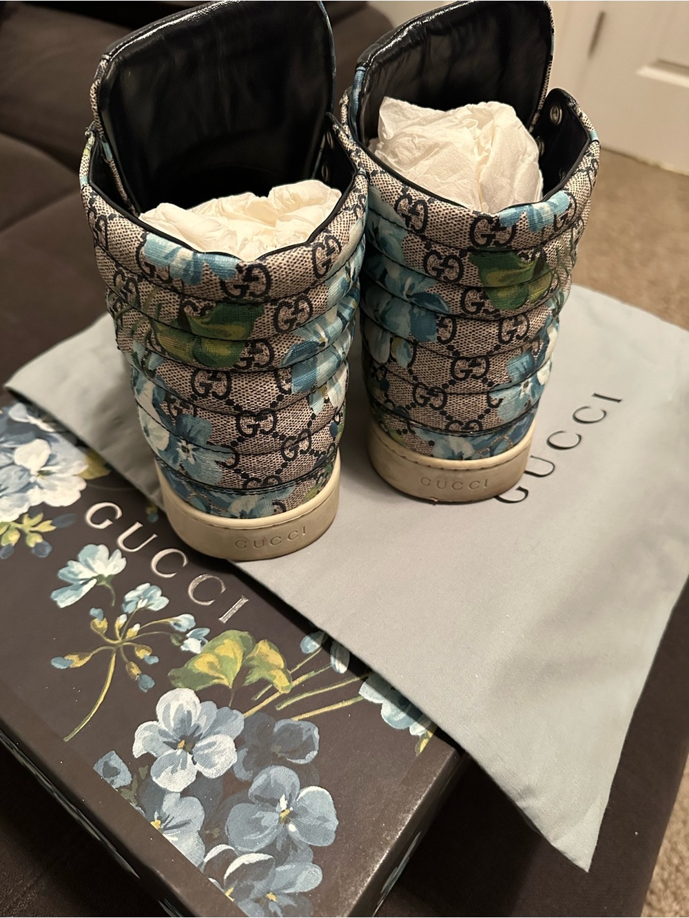 Gucci Blooms Blue High Tops - Gucci 10 (US 11) - Picture 3 of 5